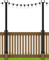 LETIANPAI 2 Pack String Light Poles,5 Ft Metal Poles with Fence Bracket for Outdoor String Lights,Outdoor Light | Lumora