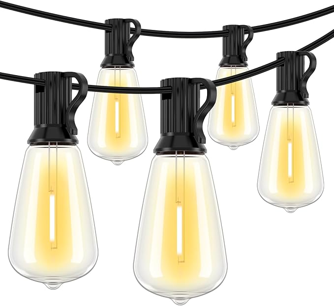 150Feet (50FT*3Pack) String Lights with 80 ST38 Edison Bulbs(5 Sqare) | Lumora