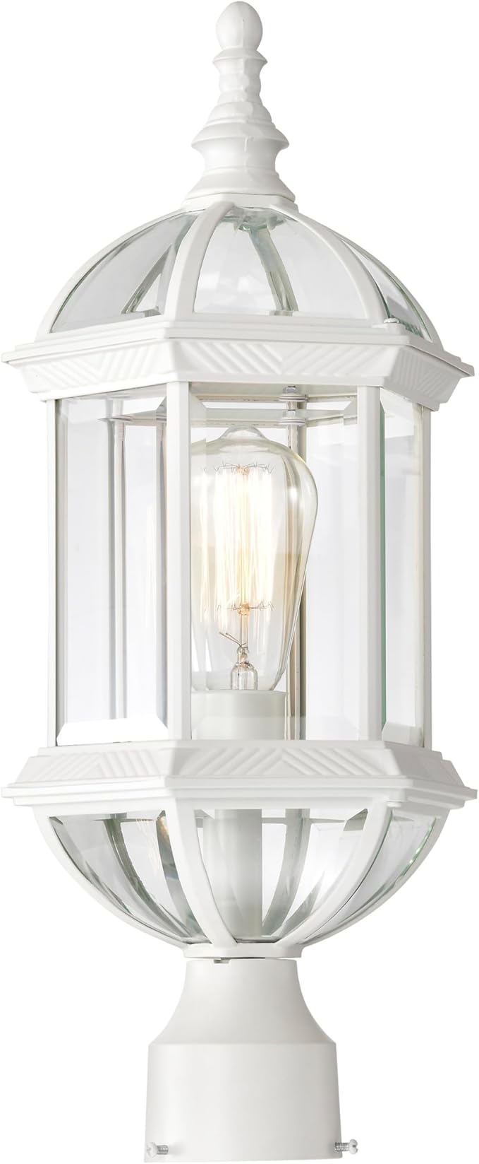 Nuvo Lighting 60/4974 Traditional One Light Post Mount from Boxwood collection in White finish - Outdoor Path Light | Lumora
