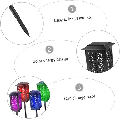 Milisten Solar Garden Lights Outdoor Waterproof LED Landscape Lighting for Pathway Colorful Decorative Solar Powered Lights for Lawn and Garden