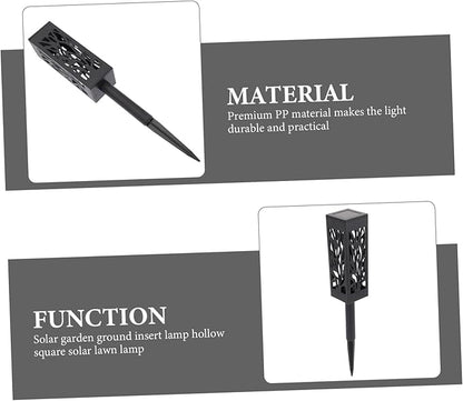 Garneck 2 Pcs Solar Lawn Lamps Hollow Out Ground Inserted LED Garden Decorative Lights Energy Saving Outdoor Solar Powered Pathway Lighting Durable Easy Installation