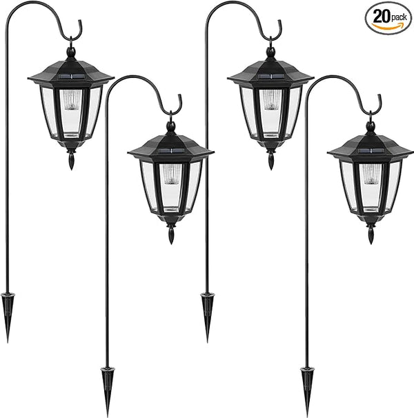 Viewsun 34 Inch Hanging Solar Lights, Shepherd Hook Lights with 2 Shepherd Hooks Waterproof Outdoor Decorative | Lumora