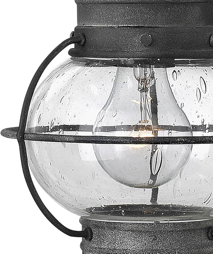 Hinkley Cape Cod 2206DZ Medium Outdoor Wall Mount Onion Lantern - Clear Seedy Glass, Wet Rated - Aged Zinc