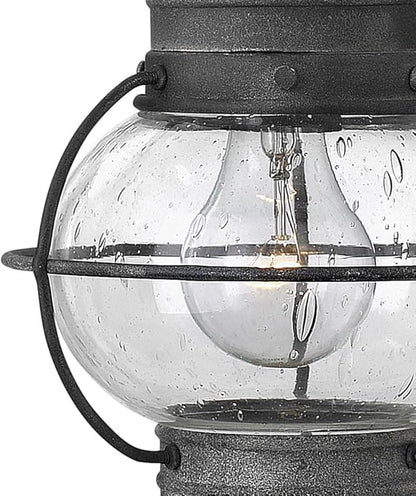 Hinkley Cape Cod 2206DZ Medium Outdoor Wall Mount Onion Lantern - Clear Seedy Glass, Wet Rated - Aged Zinc
