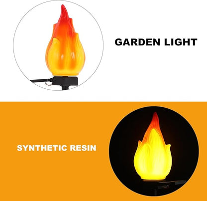 Solar Flame-Shape Garden Stake Light Outdoor Patio Yard Decorative Solar Pathway Lamp with Flickering Flame Effect for Landscape and Walkway Lighting