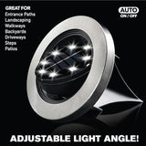 Bell+Howell Swivel Disk Lights Solar-Powered In-ground 8-LED Flat & Landscape Lighting for Outdoor, Yard, Garden & | Lumora