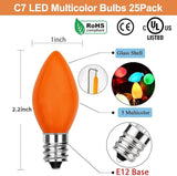 Christmas C7 LED Light Bulbs C7 LED Bulbs 25 Pack C7 LED Replacement Bulbs C7 LED - Outdoor Lighting Accessory | Lumora