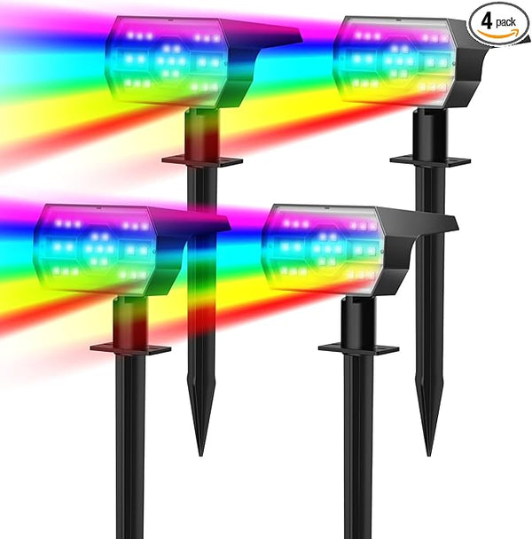 NYMPHY Solar Color Changing Lights, 7 Lighting Modes Solar Lights Outdoor Waterproof IP68, Multicolor RGB Outdoor | Lumora