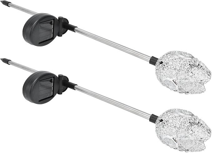 Solar, Outdoor Solar Lights for Yard, Waterproof Stake Lawn Lamp, Warm Light, 2PCS - Energy Saving, Easy Installation, Ideal for Garden Paths and Patios