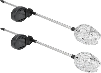 Solar, Outdoor Solar Lights for Yard, Waterproof Stake Lawn Lamp, Warm Light, 2PCS - Energy Saving, Easy Installation, Ideal for Garden Paths and Patios
