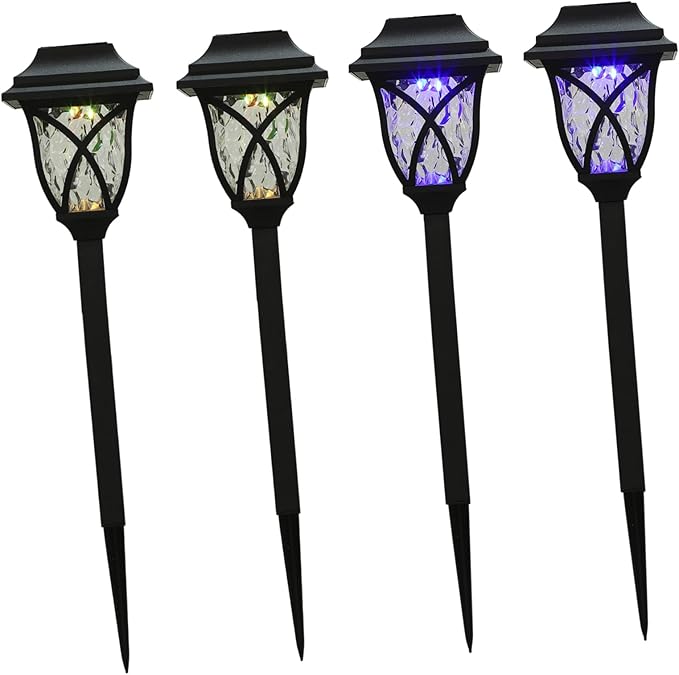 4pcs Led Solar Pathway Lights Garden Decor Outdoor Lights for Patio Driveway Courtyard