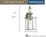 Sea Gull 8458-965 One Light Antique Brushed Nickel Lantern,Silver - Outdoor Wall Light | Lumora