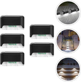 Solar Garden Fence Lights 5pcs Waterproof LED Deck Stair Step Lights for Outdoor Patio Yard Pathway Black Shell | Lumora