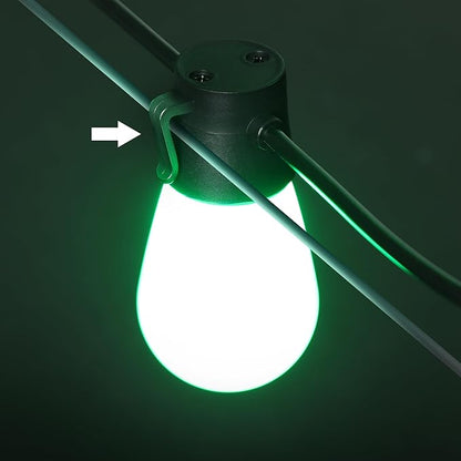 Feit Electric 24ft Smart Outdoor String Lights, 12 Socket Color Changing Works with Alexa/Google Assistant, Heavy Duty and Weather Resistant - Frosted Bulb - LVSL24-12/RGBW/AG