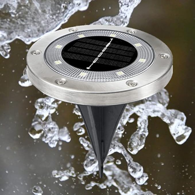 SagaSave 1 Pcs Solar Light with 8 LED Light Beads Outdoor Waterproof Garden Light Pathway Disk Bright in Ground | Lumora