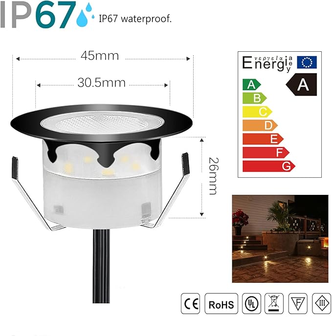 1 Pack Led Deck Lights Outdoor Waterproof Low Voltage Stainless Steel 1W Outdoor Yard Garden Decoration Lamps | Lumora