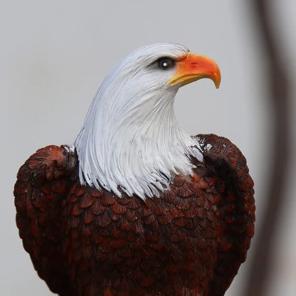 Solar Garden Light Solar Lights Decorative Resin Bald Eagle Figurine Dusk Dawn Solar Yard Light Animal Solar Stake Light Outdoor Decorative
