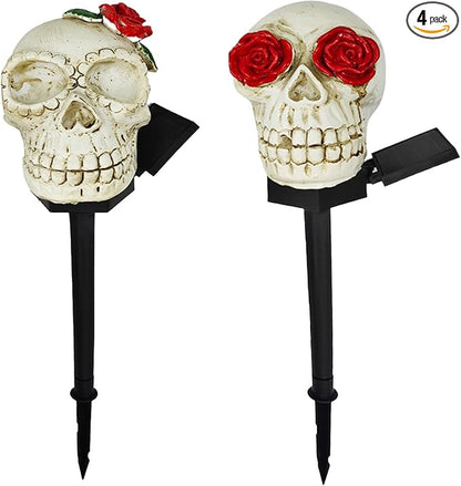 Skeleton LED Solar Light - Spooky Halloween Decoration for Garden, Yard Path, Yard Waterproof Outdoor Solar Light Party Decoration 2 Pack (1616)