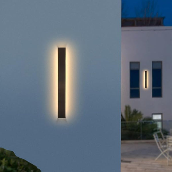 24 Inch Outdoor Wall Sconce,Outdoor Modern Long Led Wall Light,Waterproof Ip65 Black Strip Linear Wall Lights,19W | Lumora