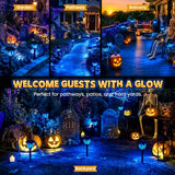 GIGALUMI Solar Halloween Lights Outdoor Decor, Solar Pathway Lights 8 Pack