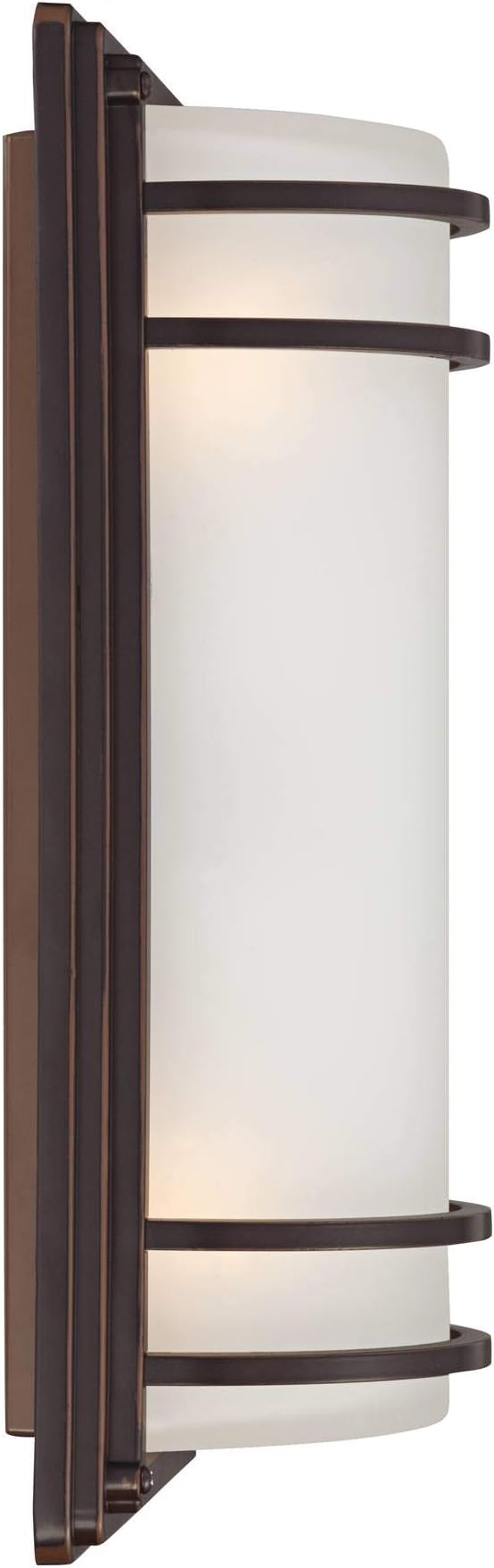John Timberland Habitat Modern Industrial Outdoor Wall Light Fixture Rubbed Bronze Steel 16" Opal Etched Glass for Exterior House Porch Patio Outside Deck Garage Yard Front Door Garden Home