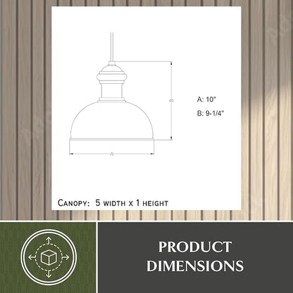 VAXCEL Franklin 1 Light Bronze Farmhouse Outdoor Barn Dome Pendant