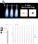 Flacchi Blue 10 Tubes 240 LED Raindrop Lights Meteor Shower Icicle Lights with Timer - Outdoor String Light | Lumora