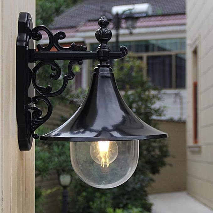 American Outdoor Waterproof Wall Lamp Large Speaker e 27 Exterior IP 44 Villa Gate Alumiexpression Artistique M Sconce Rainproof Garden Porch Front Door Stair Courtyard Outside