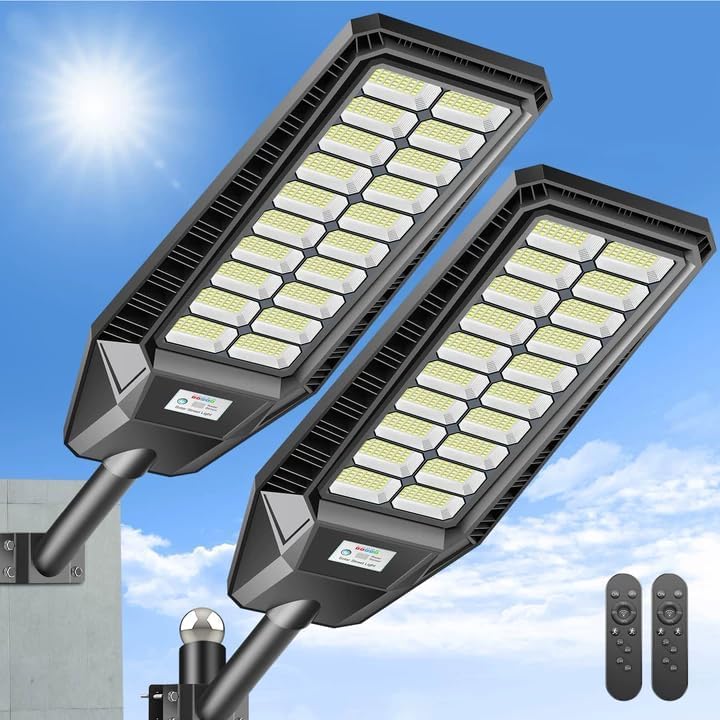 Solar Lights Outdoor, 9000W Commercial Solar Street Lights Motion Sensor