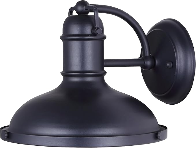 Canarm Marcella 1-Light Outdoor Wall Light Black Down Light with Frosted Glass Panel, Modern Farmhouse Lighting for Porch, Patio and Outdoor Entryway