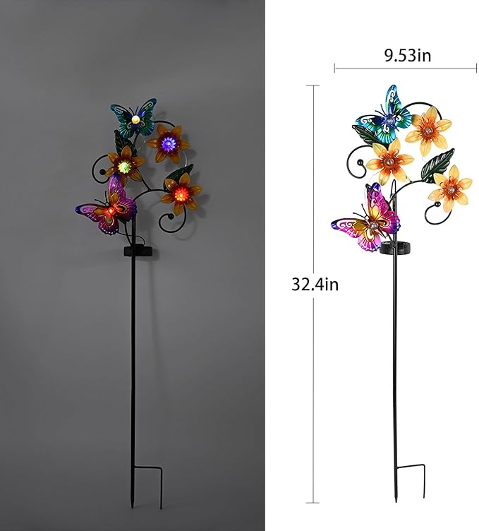 Solar Lights Outdoor Waterproof Garden Decor, Butterfly Solar Lawn Lights, Butterfly Solar Stake Lights for Courtyard Decoration, Garden Gifts for Women