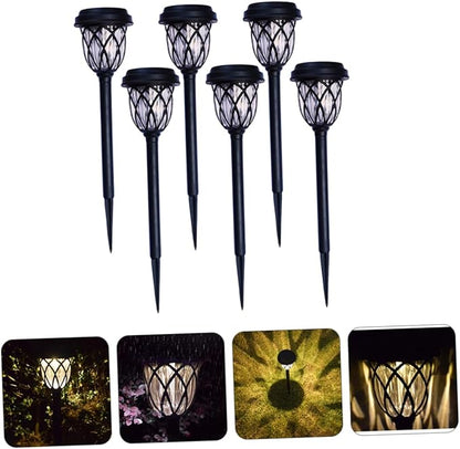 DOITOOL 6pcs Solar Outdoor Garden Lights Led Lawn Lamp for Pathway and Landscape Decor Solar Stake Lights Automatic Day Night Function