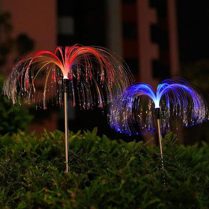 Ulalaza 2PCS Garden Solar Lights Multi-Color Changing LED Flower Stake Light Decorative Landscape Lawn Yard Outdoor Lights The Length 58 * 43 * 81mm/2 * 2 * 3inch Colors Light