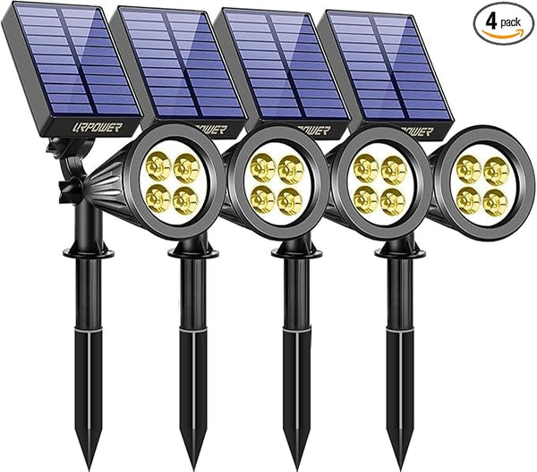 URPOWER Solar Lights Waterproof Solar Lights Outdoor 2-in-1 Adjustable Solar Spotlight Wall Light Auto On/Off | Lumora