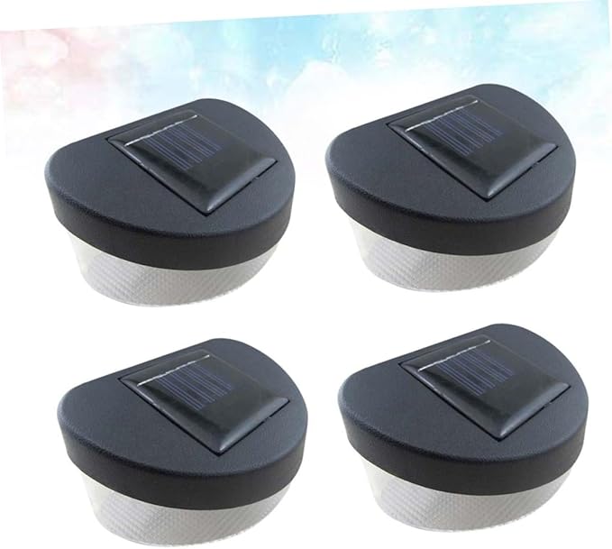 4pcs Solar Outdoor Led Garden Light Fence Decoration Lamp White LEDs Easy to Install Solar Light for Pathways Garages and Porches