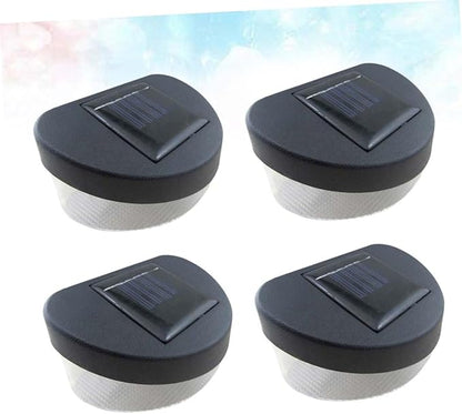 4pcs Solar Outdoor Led Garden Light Fence Decoration Lamp White LEDs Easy to Install Solar Light for Pathways Garages and Porches