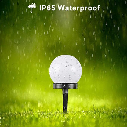 4pcs Solar Path Lights Bubble Globe Shape Warm White LED Outdoor Lawn Lighting Weatherproof Solar Powered Garden Landscape Fixtures
