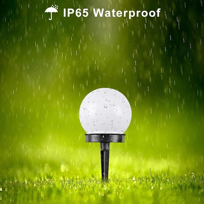 4pcs Solar Sphere Lawn Lights White Glow Bubble Ball LED Outdoor Pathway Lighting Solar Powered Landscape Yard | Lumora