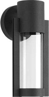 Progress Lighting Z-1030 LED Collection 1-Light Clear Glass Modern Outdoor Small Wall Lantern Light Textured Black | Lumora