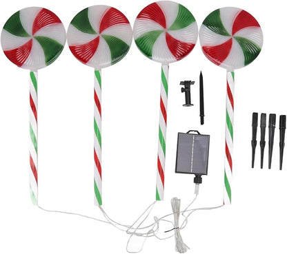 EVTSCAN Outdoor Christmas Decorative Solar Lights, with 8 Modes, LED Christmas Decor Marker Lights, for Holiday, Xmas, Walkway, Sidewalk, Garden,Yard