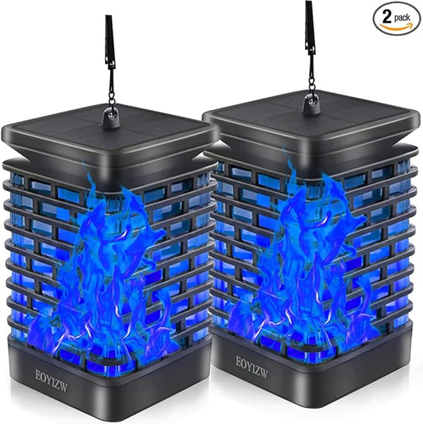 EOYIZW Solar Lights Outdoor, 99 LEDs Flickering Flame Lantern for Garden Decor- 2 Pack Waterproof Solar Garden | Lumora
