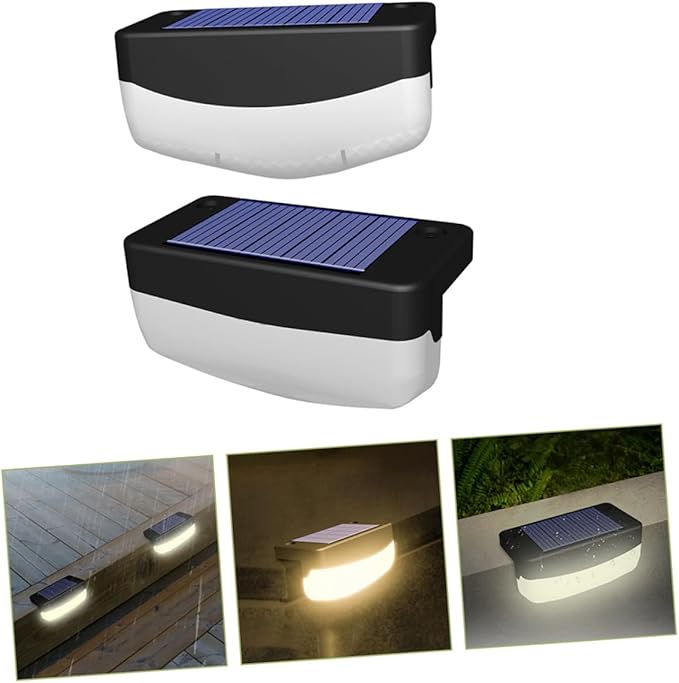 PartyKindom 2pcs Solar Stair Lamps for Outdoor Decks and Garden High-Efficiency Solar Panels LED Step Lights for | Lumora