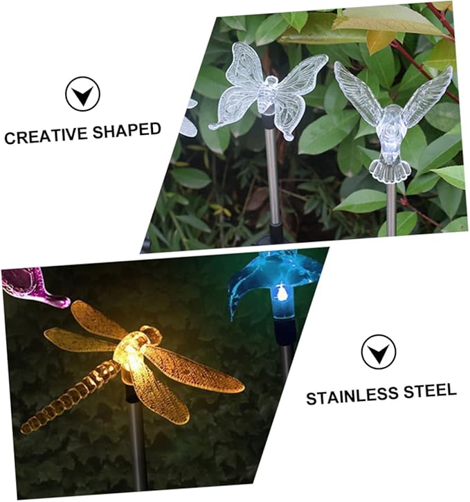 Uonlytech 2pcs Solar Lawn Decor Solar Stick Lamps for Garden Pathway for Unique Landscape Lighting