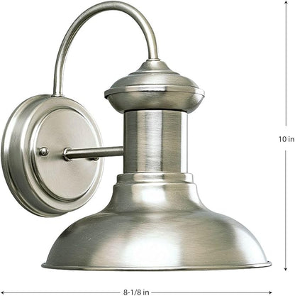 Progress Lighting P5721-81 1-Light Wall Lantern, Antique Nickel
