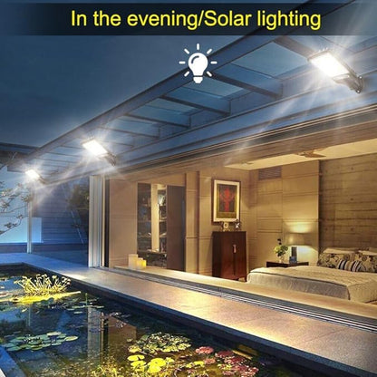 anso LED Solar Light Outdoor Garden PIR Motion Sensor 3 Modes Lamp Security Street Lamp Wall Yard (E,Without Remote)