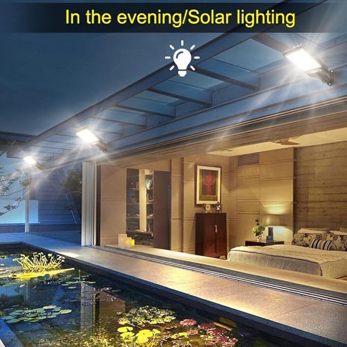 anso LED Solar Light Outdoor Garden PIR Motion Sensor 3 Modes Lamp Security Street Lamp Wall Yard (D,Without Remote)