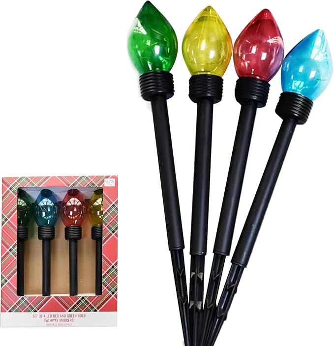 Solar Christmas Decorations,Solar Christmas Decor | Outdoor Pathway Garden Lights - for Lawn Patio Front Door Porch Fence Party Poolside Pub Bars Birthday