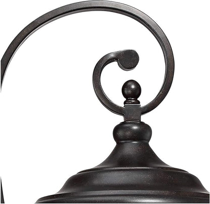 Franklin Iron Works Carriage Traditional Outdoor Wall Light Fixture LED Dimmable Bronze 26 3/4" Clear Seedy Glass for Exterior House Porch Patio Outside Deck Garage Yard Front Door Garden Home