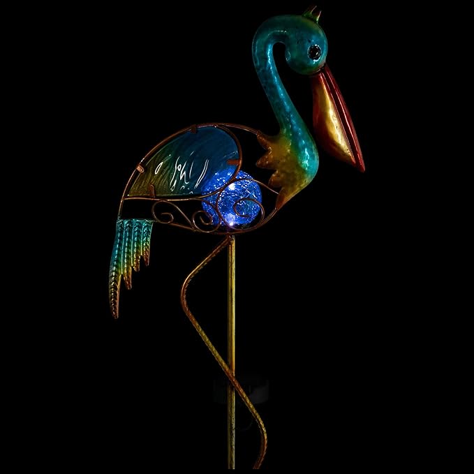 Solar Lighted Pelican Outdoor Garden Stake - 37.5"