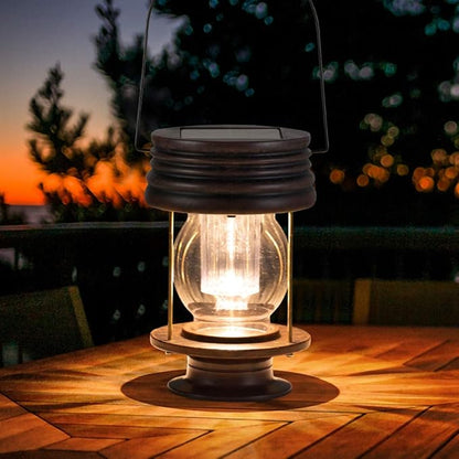 Hanging Solar Lights Outdoor - Solar Powered Waterproof Landscape Christmas Lanterns with Retro Design for Patio, Yard, Garden and Pathway Decoration (Warm Light) (1, 8.3")